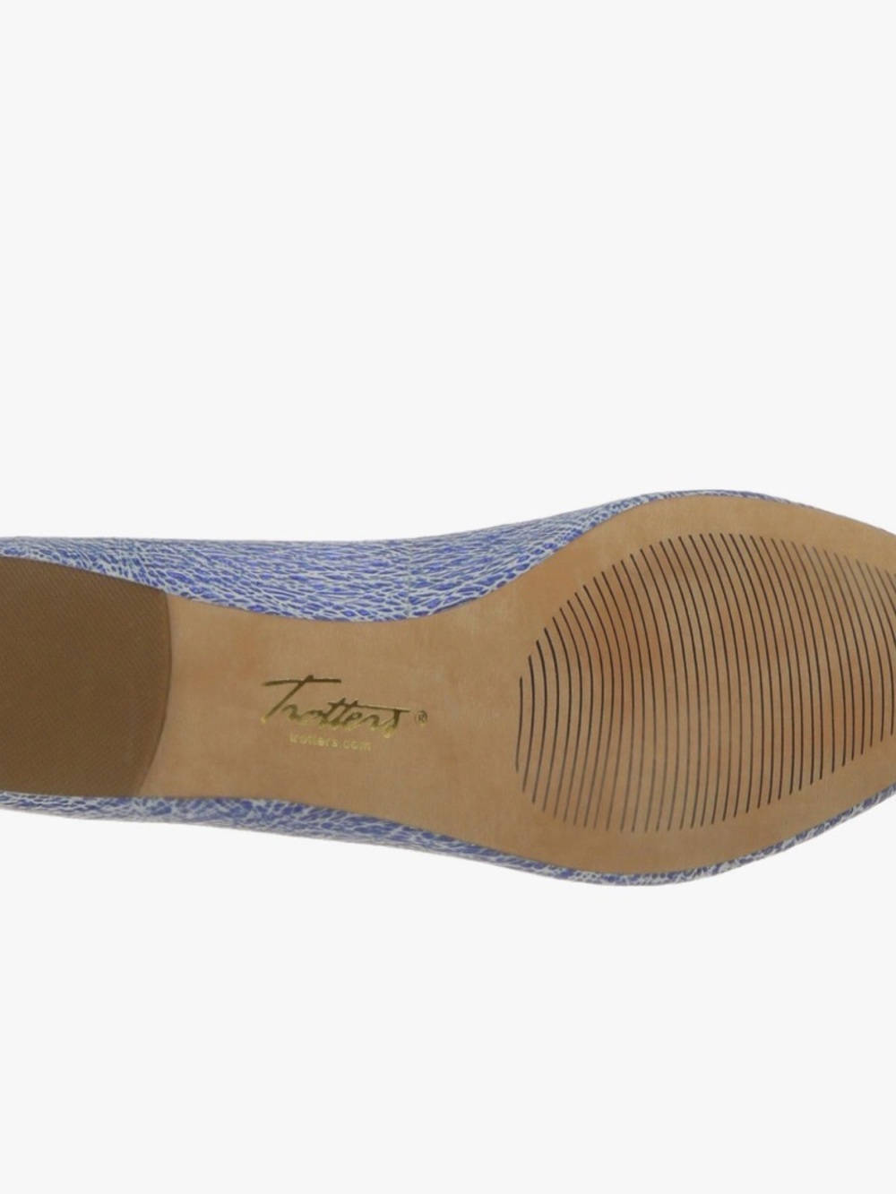 Trotters Estee Blue Textured Pointed-Toe Flat in 9.5WW - Picture 4 of 7
